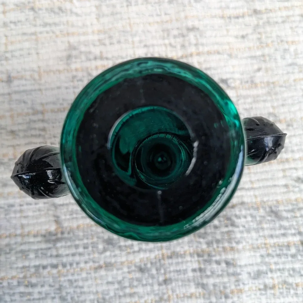 Cactus Candle Holder Glass Green 6.5 inches